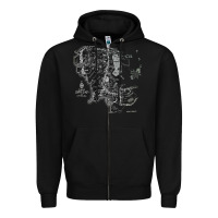 Black middle earth map [tb] Zipper Hoodie - linhVisuals