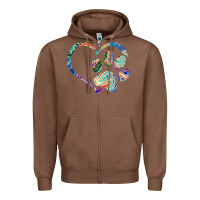 Chestnut dog paw print tie dye rainbow dog lover rescue retro 70s t shirt Zipper Hoodie - linhVisuals