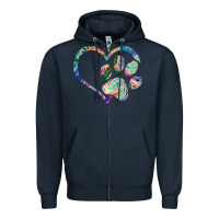 Navy dog paw print tie dye rainbow dog lover rescue retro 70s t shirt Zipper Hoodie - linhVisuals