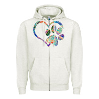 Oatmeal Heather dog paw print tie dye rainbow dog lover rescue retro 70s t shirt Zipper Hoodie - linhVisuals
