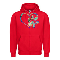 Red dog paw print tie dye rainbow dog lover rescue retro 70s t shirt Zipper Hoodie - linhVisuals