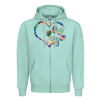 Seafoam dog paw print tie dye rainbow dog lover rescue retro 70s t shirt Zipper Hoodie - linhVisuals