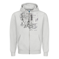 Dove Grey middle earth map [tw] Zipper Hoodie - linhVisuals