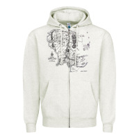 Oatmeal Heather middle earth map [tw] Zipper Hoodie - linhVisuals