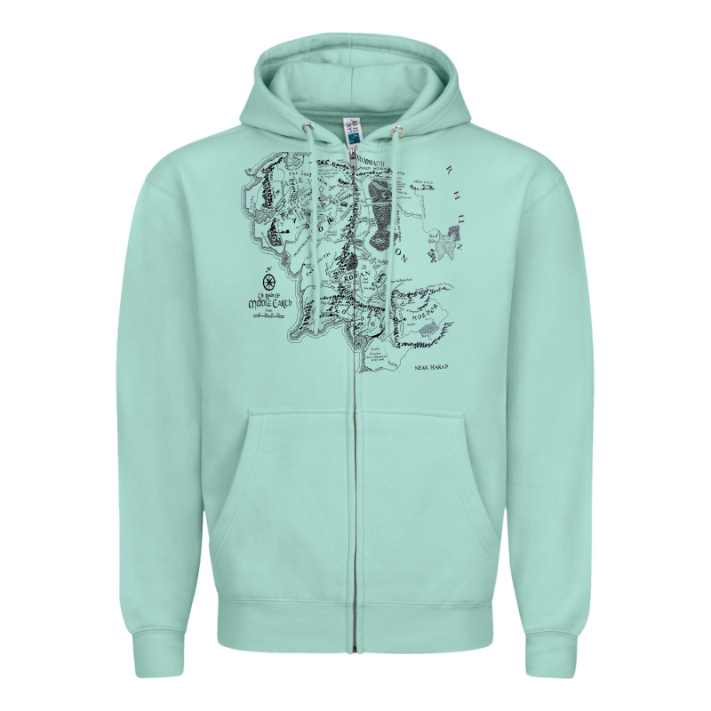 Middle Earth Map [tw] Zipper Hoodie by linhVisuals | Teevron