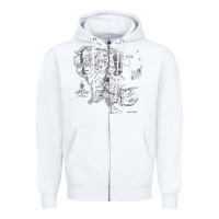 White middle earth map [tw] Zipper Hoodie - linhVisuals