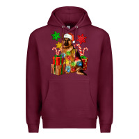 Burgundy christmas german shepherd Premium Hoodie - Artiststas