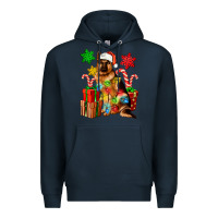 Navy christmas german shepherd Premium Hoodie - Artiststas