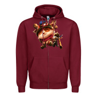 Burgundy league of legends teemo Zipper Hoodie - linhVisuals