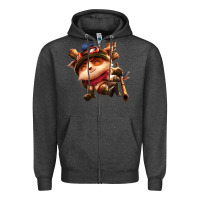 Charcoal Heather league of legends teemo Zipper Hoodie - linhVisuals