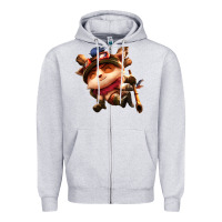 Heather Grey league of legends teemo Zipper Hoodie - linhVisuals