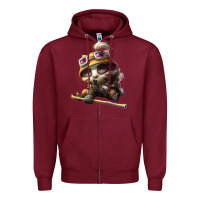 Burgundy league of legends teemo Zipper Hoodie - linhVisuals