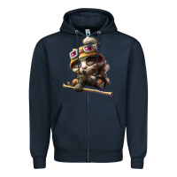 Navy league of legends teemo Zipper Hoodie - linhVisuals