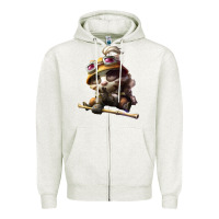 Oatmeal Heather league of legends teemo Zipper Hoodie - linhVisuals