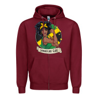 Burgundy jamaican black woman t shirt jamaica afro girl pride Zipper Hoodie - linhVisuals
