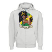 Dove Grey jamaican black woman t shirt jamaica afro girl pride Zipper Hoodie - linhVisuals