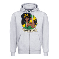 Heather Grey jamaican black woman t shirt jamaica afro girl pride Zipper Hoodie - linhVisuals