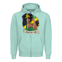 Seafoam jamaican black woman t shirt jamaica afro girl pride Zipper Hoodie - linhVisuals