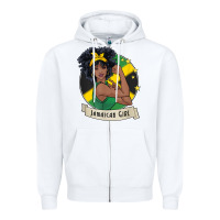 White jamaican black woman t shirt jamaica afro girl pride Zipper Hoodie - linhVisuals
