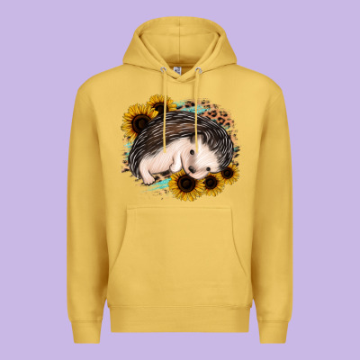 Sleeping Hedgehog Sunflower Leopard Premium Hoodie Designed By Jasminsmagicworld