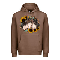 Chestnut sleeping hedgehog sunflower leopard Premium Hoodie - Jasminsmagicworld