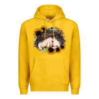 Lemon sleeping hedgehog sunflower leopard Premium Hoodie - Jasminsmagicworld