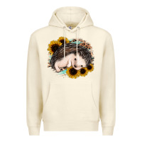 Sandshell sleeping hedgehog sunflower leopard Premium Hoodie - Jasminsmagicworld