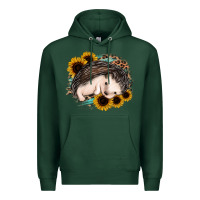 Sports Green sleeping hedgehog sunflower leopard Premium Hoodie - Jasminsmagicworld