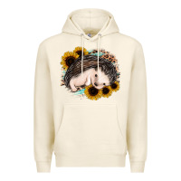 Tofu sleeping hedgehog sunflower leopard Premium Hoodie - Jasminsmagicworld