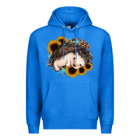 True Royal sleeping hedgehog sunflower leopard Premium Hoodie - Jasminsmagicworld