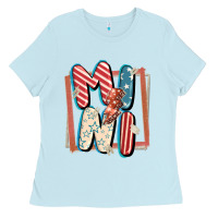 Baby Blue 4th of July mini with lightning bolt Ladies Tee - FaDigitalArtStudio