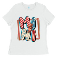 White 4th of July mini with lightning bolt Ladies Tee - FaDigitalArtStudio