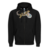 Black leopard gecko playing video game lizard & reptiles gamers t shirt Zipper Hoodie - linhVisuals