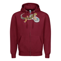 Burgundy leopard gecko playing video game lizard & reptiles gamers t shirt Zipper Hoodie - linhVisuals