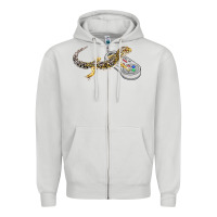 Dove Grey leopard gecko playing video game lizard & reptiles gamers t shirt Zipper Hoodie - linhVisuals