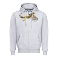 Heather Grey leopard gecko playing video game lizard & reptiles gamers t shirt Zipper Hoodie - linhVisuals