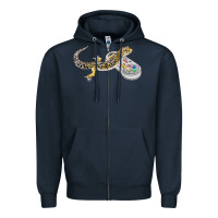 Navy leopard gecko playing video game lizard & reptiles gamers t shirt Zipper Hoodie - linhVisuals