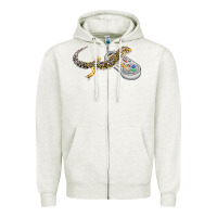 Oatmeal Heather leopard gecko playing video game lizard & reptiles gamers t shirt Zipper Hoodie - linhVisuals