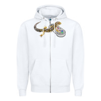 White leopard gecko playing video game lizard & reptiles gamers t shirt Zipper Hoodie - linhVisuals