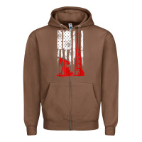 Chestnut oilfield shirt   us flag oil rig shirt Zipper Hoodie - linhVisuals