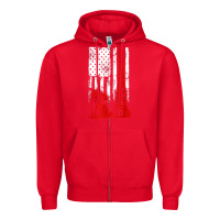 Red oilfield shirt   us flag oil rig shirt Zipper Hoodie - linhVisuals