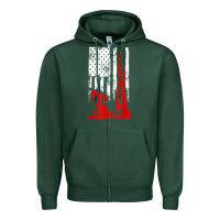 Sports Green oilfield shirt   us flag oil rig shirt Zipper Hoodie - linhVisuals