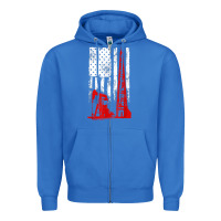 True Royal oilfield shirt   us flag oil rig shirt Zipper Hoodie - linhVisuals
