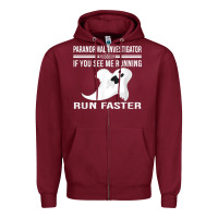 Burgundy paranormal investigator ghost hunting t shirt Zipper Hoodie - linhVisuals