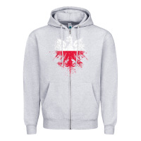 Heather Grey polish eagle  polish pride  polish flag  polish t shirt Zipper Hoodie - linhVisuals