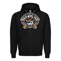 Black sport american Zipper Hoodie - linhVisuals