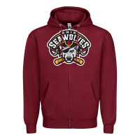Burgundy sport american Zipper Hoodie - linhVisuals