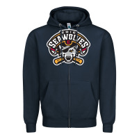 Navy sport american Zipper Hoodie - linhVisuals