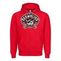 Red sport american Zipper Hoodie - linhVisuals