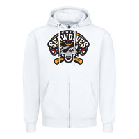 White sport american Zipper Hoodie - linhVisuals